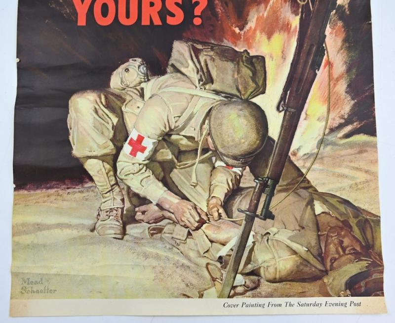 US WW2 Poster 'He Gave His Blood…'