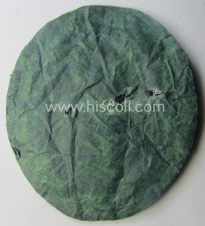 Possibly unique - and truly luxuriously-styled! - WH (Heeres) 'Nebelwerfer Richtkannonier'- (or: qualified smoke-troops canon-operator) patch as executed in the neat 'machine-embroidered' so-called: 'flat-wire'-weave-pattern