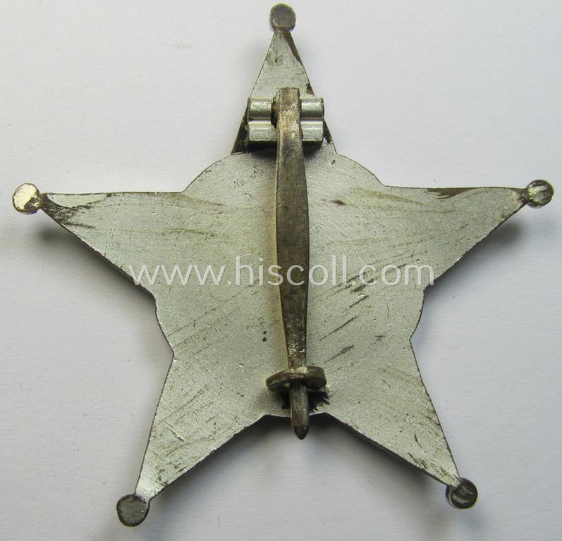 Awesome - and scarcely encountered! - WWI-era, Turkish award being an: 'Eiserner Halbmond' (also known as: 'Stern von Gallipoli') being a luxurious, single-pieced example as was executed in typical silvered, enamelled metal (ie 'Buntmetall')