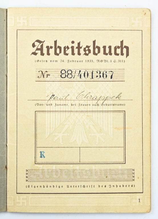German Third Reich Workerspass