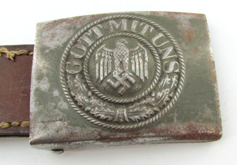 Wehrmacht ( Heer ) Tabbed steel Heer belt buckle RS&S 1940
