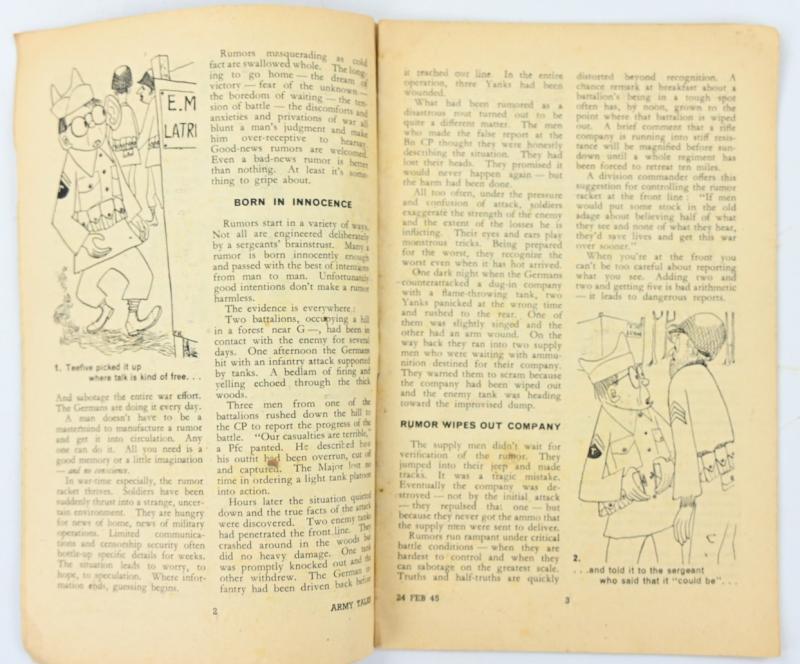 US WW2 Army Talks Booklet Feb.24, 1945