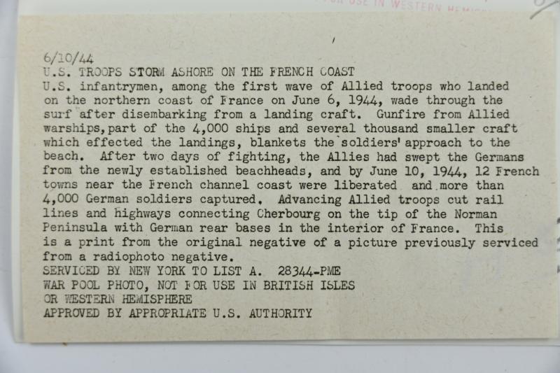 US WW2 D-Day Press Photo 6 June 1944