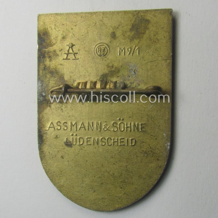Commemorative - luxuriously-styled and unusually seen! - N.S.D.A.P.-related 'tinnie' entitled: 'Gautag der N.S.D.A.P. Gau Mecklenburg - 8./9. Juni 1939 - Seestadt Rostock'