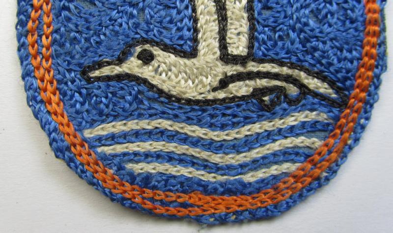 Attractive - and Dutch-produced! - example of a neatly machine-woven, NJS- (or: 'Nationale Jeugdstorm'-) related 'Jongens'-patch as was intended for usage on the various shirts and/or tunics