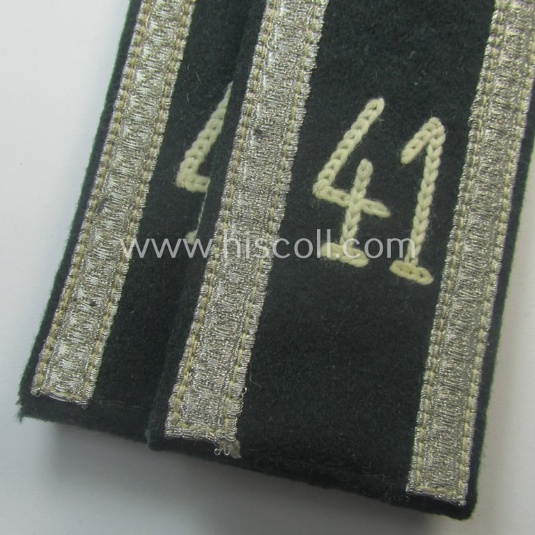 'Virtually mint' pair of WH (Heeres) neatly 'cyphered' ('M36'- ie. 'M40'-pattern and/or pointed-style) NCO-type shoulderstraps: 'Uffz. des Infanterie-Rgts. 41'