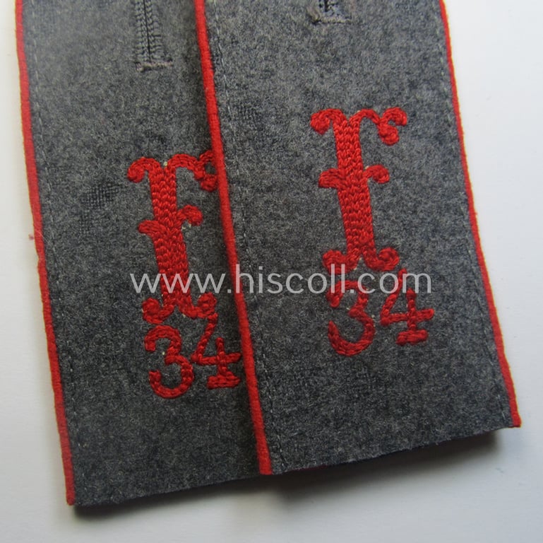 Pair of neatly 'cyphered', WH (Luftwaffe) EM-type shoulderstraps: 'Soldat des Festungs-Flakartillerie-Abtlgs o. Rgts. 34'