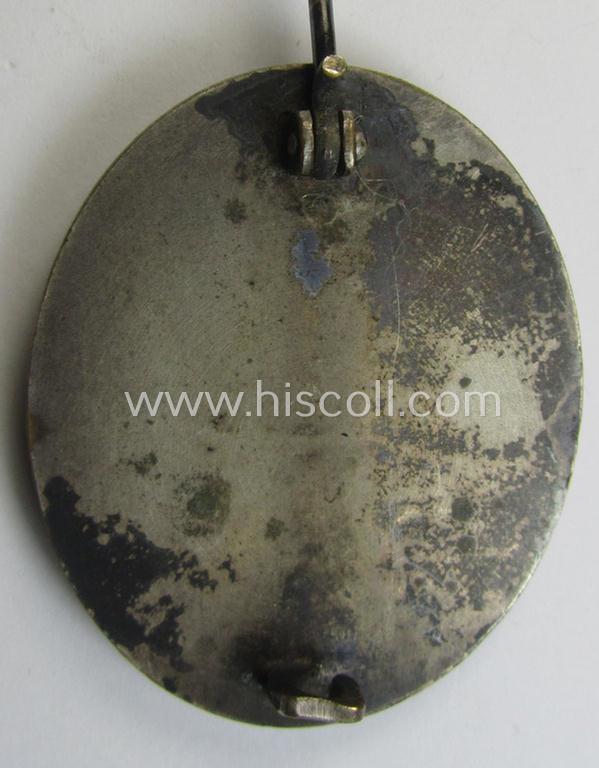 Superb - and fairly luxuriously-styled! - 'Verwundeten-Abzeichen in Silber' being a non-maker-marked- and (I deem) early-period 'Buntmetall'-based example as was produced by a (by me) unidentified maker