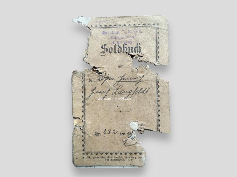 German WWI Battle-Damage Soldbuch