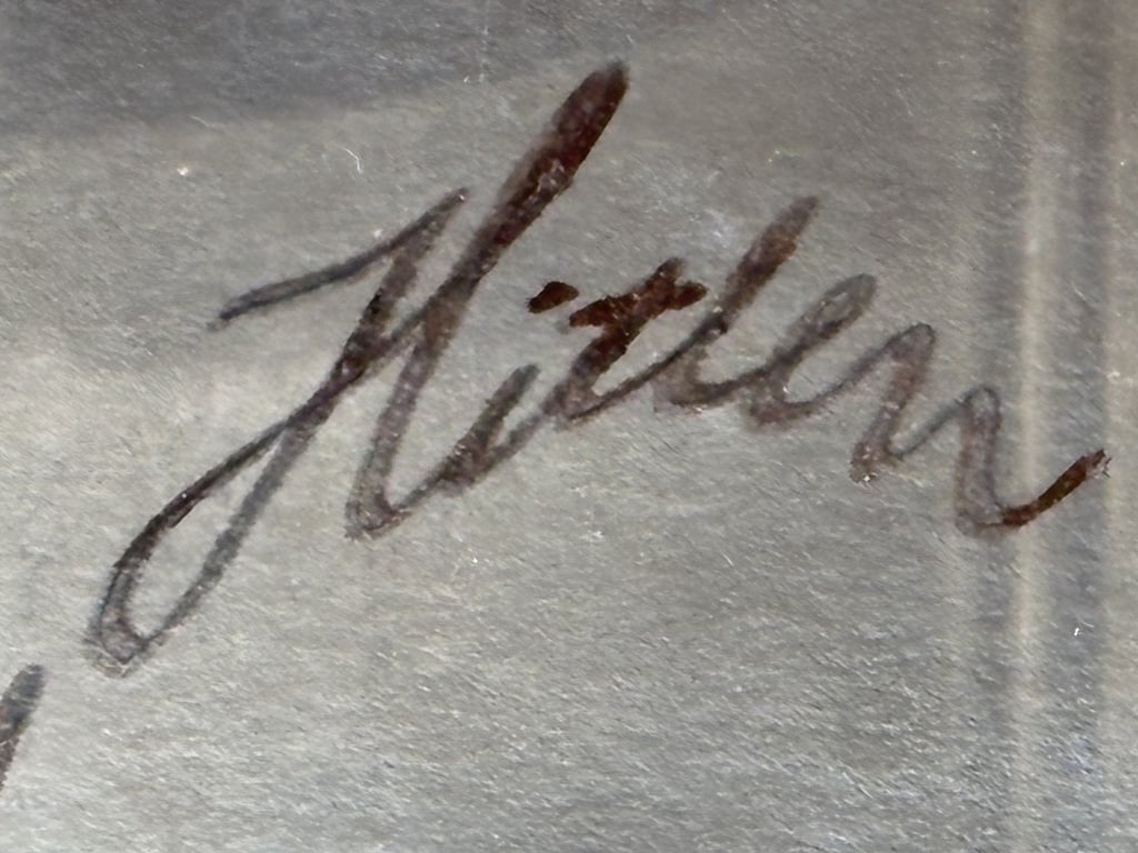 Extremely Rare Early 1920s Authentic Adolf Hitler Hand Signed Ink Signature on a Hoffmann Postcard.  ADDITIONAL PHOTOS