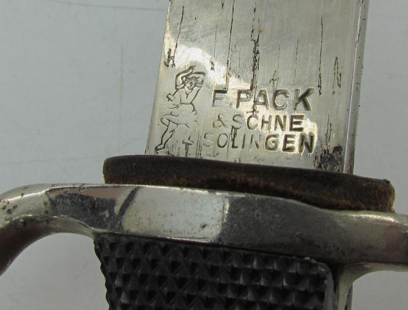 RARE German fire brigade ‘Feuerwehr’ saw tooth dress bayonet by E. Pack & S.