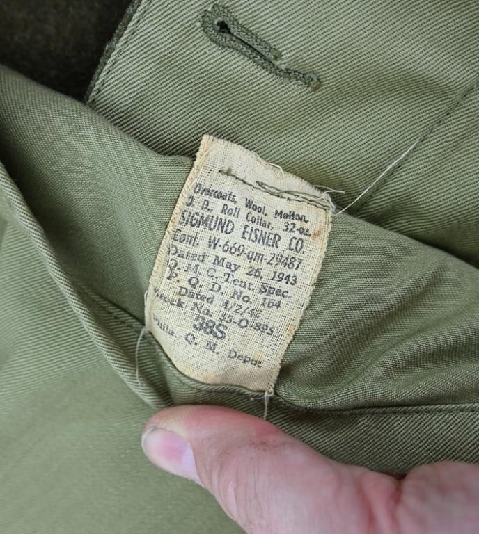 US WW2 Wool Melton Overcoat