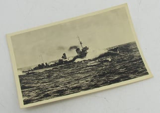 Postcard of a Kriegsmarine destroyer in the North...