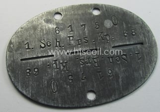 Zinc-based WH (Heeres) ie. 'Schützen'-related ID-disc (ie. 'Erkennungsmarke')...