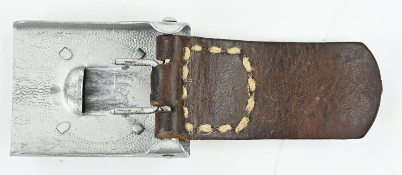 German Polizei Beltbuckle with Leather Tab