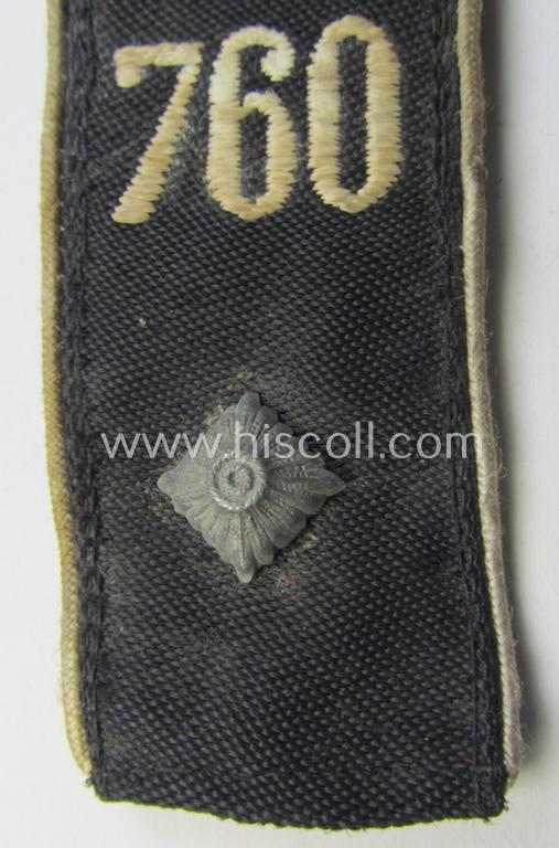 Single - and scarcely found! - white-piped, so-called: 'Reiter-HJ' (ie. 'HJ-Streifendienst') shoulderstrap as was intended for usage by a: 'Kameradschaftsführer' who was attached to the: 'Bann 760' = 'Bann Hünfeld')