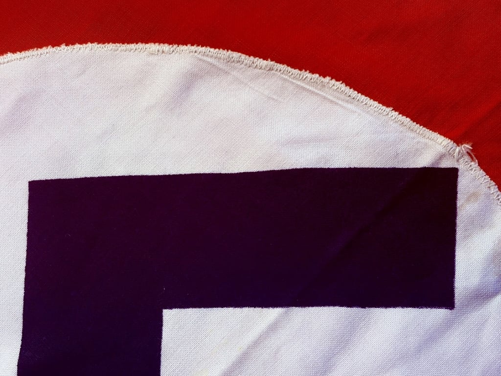WWII THIRD REICH PODIUM FLAG DRAP WITH ORIGINAL RINGS AND TASSLES