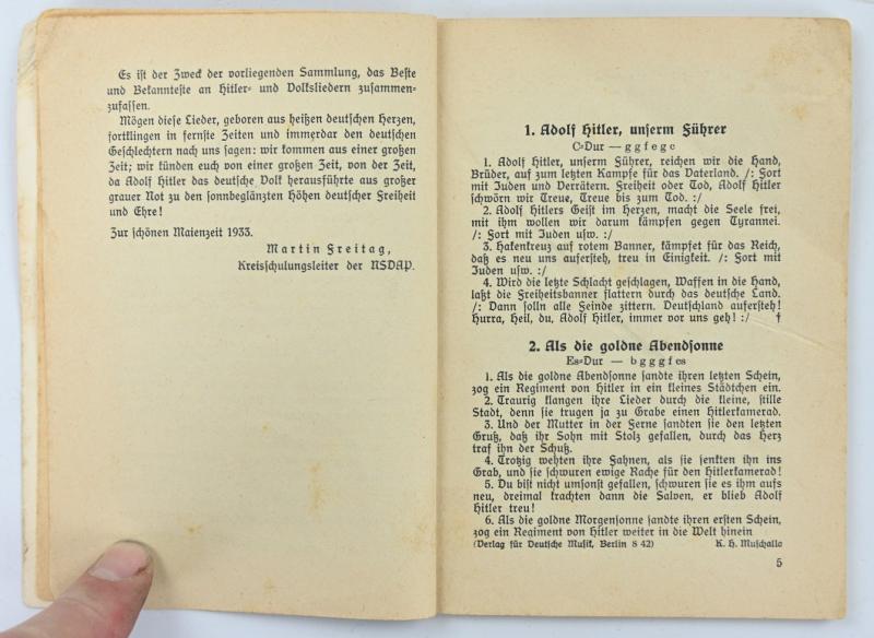 German Songbook 'Deutsche Kampfs und Volks Lieder'