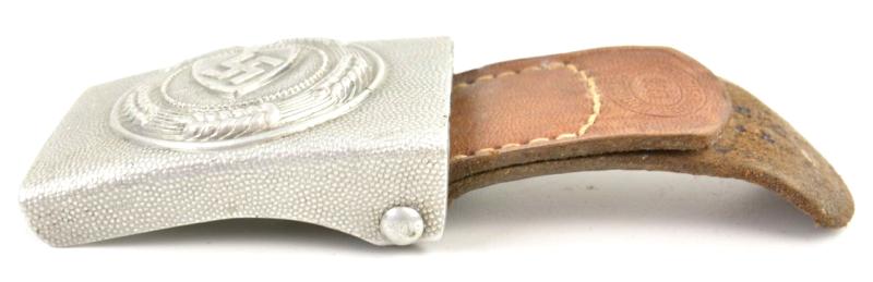 German RAD Beltbuckle with leather tab