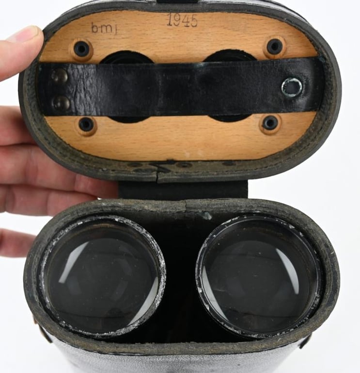 German WH 7x56 Panzer Binocular in Presstoff Case 1945