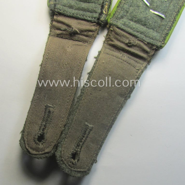Superb pair of neatly cyphered, mid- (ie. later-war-) period (ie. 'M43'-pattern), WH (Heeres) NCO-type shoulderstraps: 'Oberfeldwebel des Grenadier-Rgts. 73' (part of the '19. Grenadier-Div.')