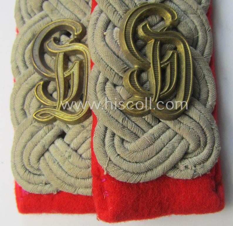 Superb - and fully matching! - pair of WH (Heeres) officers'-type, neatly 'cyphered' shoulderboards as was intended for usage by a: 'Major der (Sturm)Artillerie' who served within the famous 'GrossDeutschland'-division