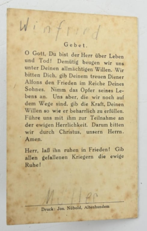 German WH Deathcard 'Narvik'