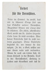 German Pocket Size 'Prayer for the missing soldier'