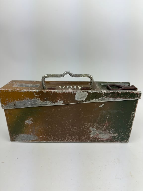 WW2 German aluminum  MG34/42 3 Tone camouflaged "Patronenkasten"