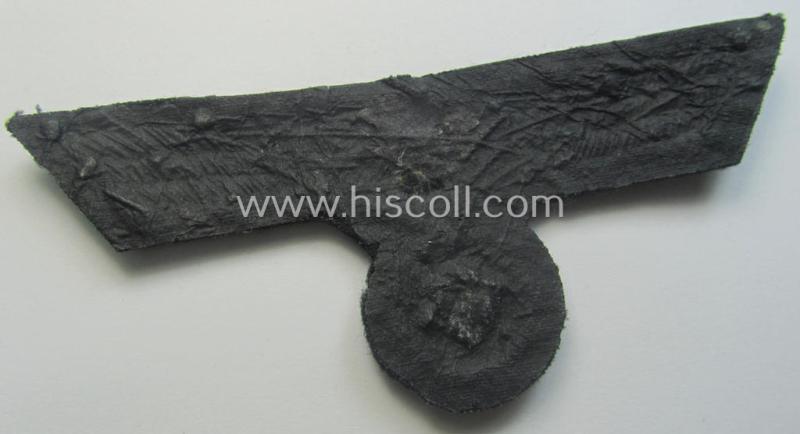 Detailed - and simply never used! - WH (Heeres) officers'-type, hand-embroidered breast-eagle (ie. 'Brustadler für Offiziere') as was executed in bright-silverish-coloured braid as was intended for usage on the various officers'-pattern tunics