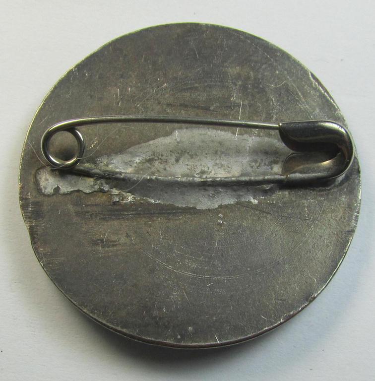 Attractive - albeit period repaired - DRK- (ie. 'Deutsches Rotes Kreuz'- or German Red Cross) related so-called: nurses'-brooch entitled: 'Freie Schwesternschaft' (being a moderately used- and multi-coloured-enamelled albeit non-maker-marked exa...