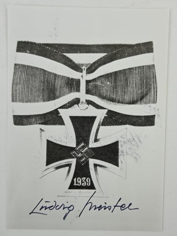 Signature of Wehrmacht Heer KC Recipient 'Ludwig Meister'