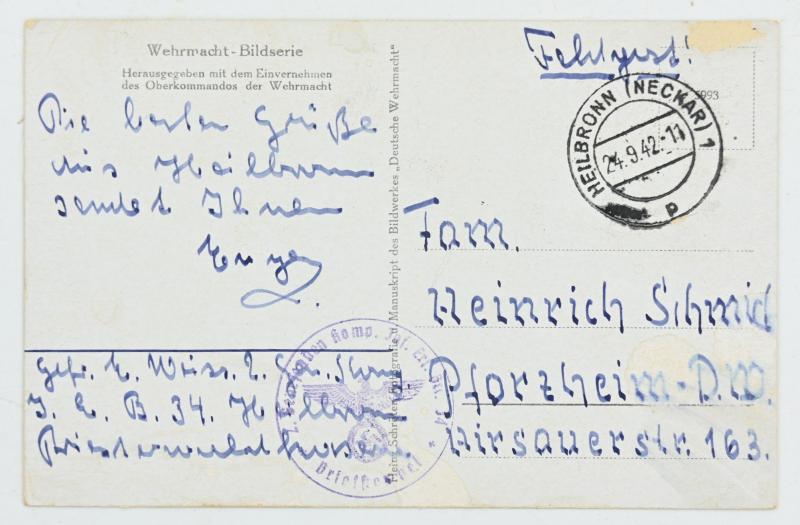 German WH Postcard Infantry