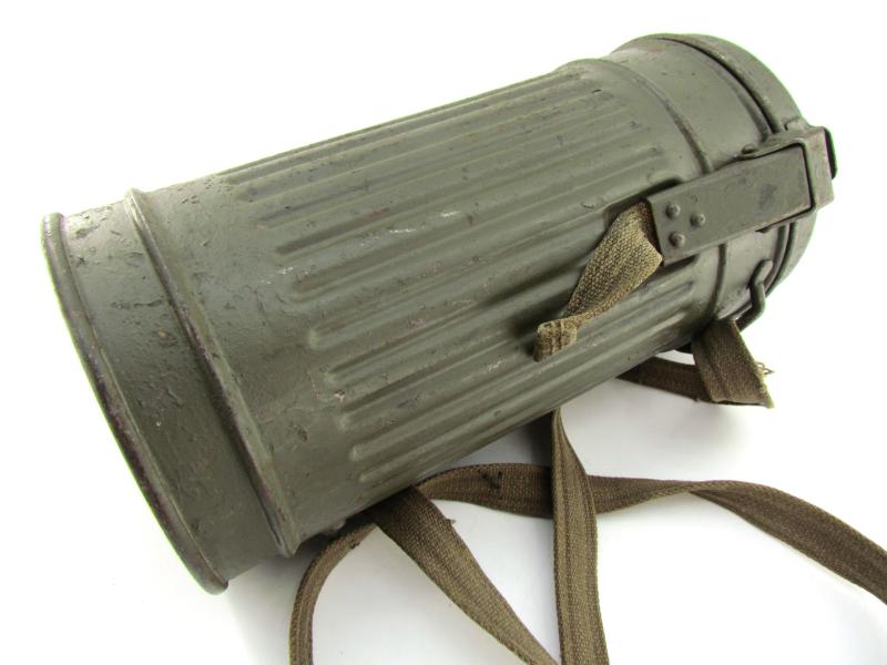 Wehrmacht Early Short Gasmask Cannister With Straps