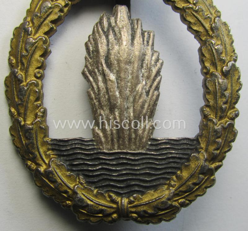 Superb, WH (Kriegsmarine) 'Kriegsabzeichen für Minensuch-, U-Boot-Jagd und Sicherungs-Verbände' (being a very detailed but non-marked example as executed in multi-coloured 'Buntmetall' as produced by the 'P. Meybauer'-company)
