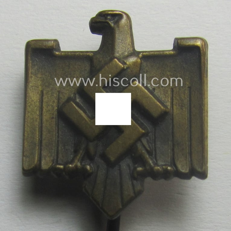 Darker-bronze-toned lapel-pin (ie. 'Mitgliedsabzeichen des DRL bzw. NSRL') as was intended for usage by a member of the TR-period sports'-association: 'NS Reichsbund für Leibesübungen (NSRL)'