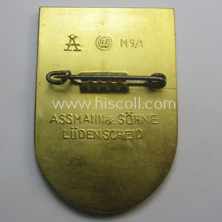 Commemorative - luxuriously-styled and unusually seen! - N.S.D.A.P.-related 'tinnie' entitled: 'Gautag der N.S.D.A.P. Gau Mecklenburg - 8./9. Juni 1939 - Seestadt Rostock'