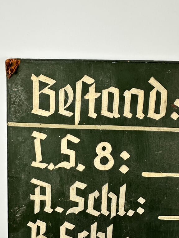 WW2 German warehouse stock sign
