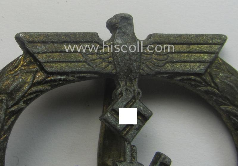 Later-war-period - WH (Kriegsmarine) zinc- ie. 'Feinzink'-based, so-called: 'U-Bootkriegsabzeichen' (or: U-boat war-badge) being a (typical) non-marker-marked example by a - by me - unidentified maker