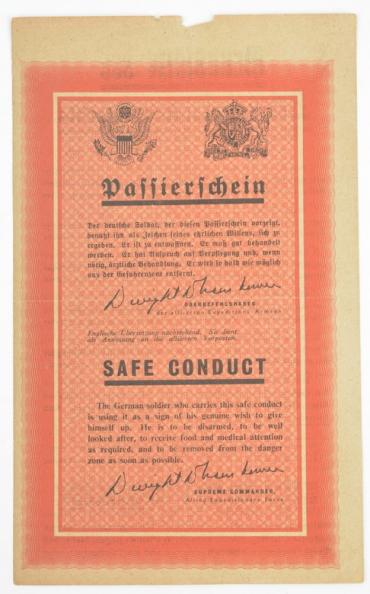 Allied Droppingflyer "Safe Conduct"