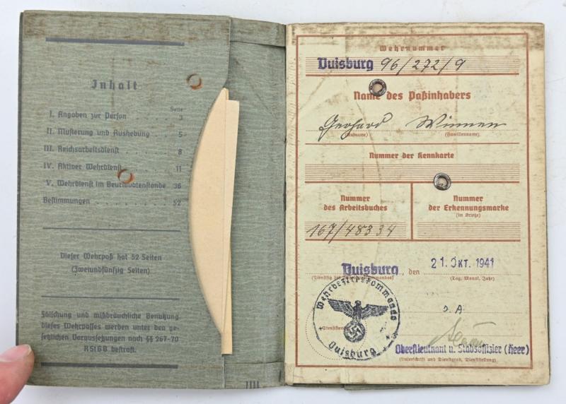 German WH Wehrpass KIA Pioneer Gerhard Winner