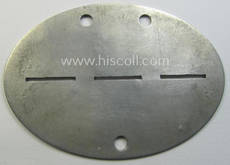 Aluminium-based, WH (Heeres-) transport (ie. 'Nachshub'-) related ID-disc, bearing the clearly stamped unit-designation: '4./Kf.Ers.Abt. 6' and that comes stored in its period- (and personalised!) pouch as issued and/or worn