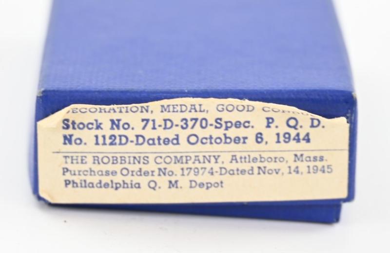 US WW2 Named Good Conduct Medal in Box