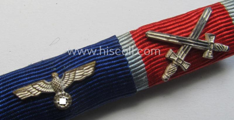 3-pieced WH (Heeres- ie. KM) 'Band- o. Feldspange') showing the ribbons for a: an: 'EKII. Kl.', a: 'WH-DA der 4. Kl.' and a Romanian: 'Orden der Krone m. Schwn.'