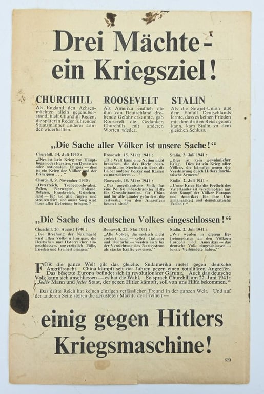 Allied WW2 Droppingsflyer 'Erinnert Ihr Euch..?'