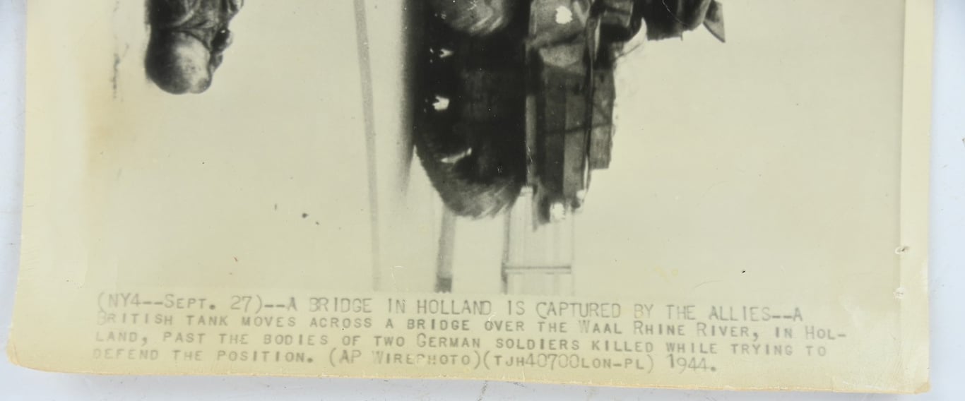 US WW2 Press Photo 'Nijmegen Bridge'