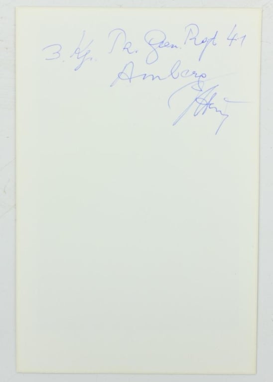 Signature of Wehrmacht Heer KC Recipient 'Justin Hönig'