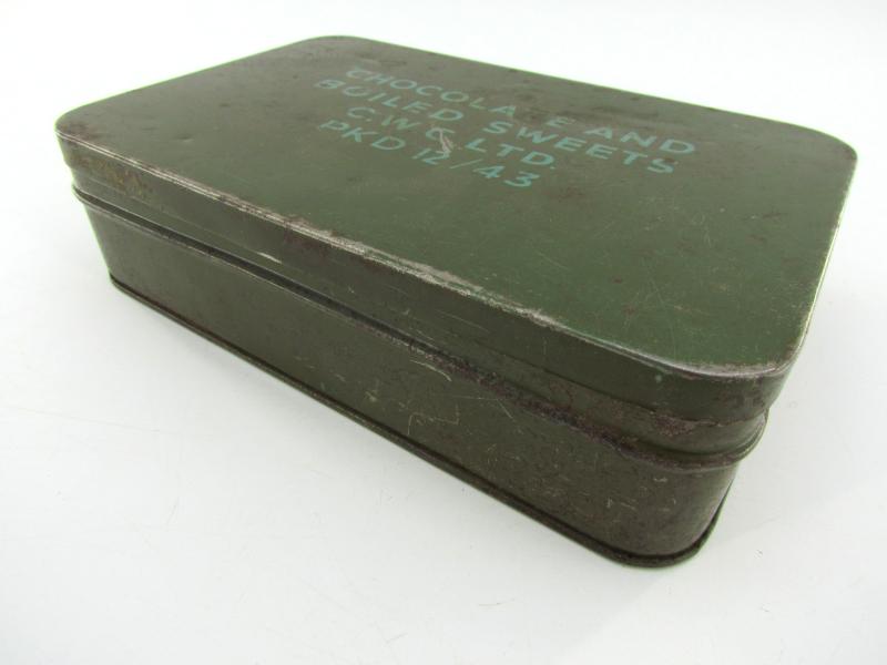 British WWII 'Chocolate and Boiled Sweets' Ration Tin ( Large version )
