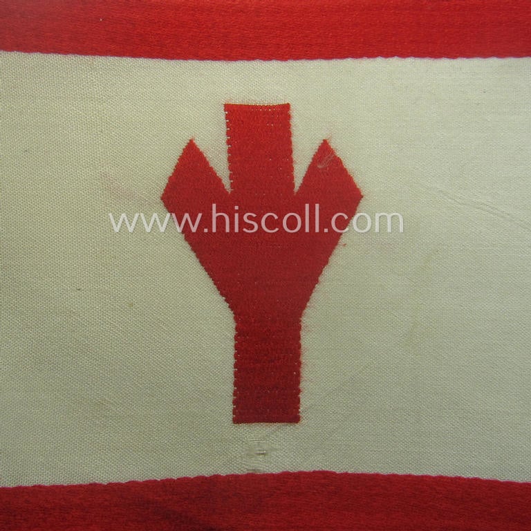 Superb, N.S.K.K.- (ie. 'National Socialistischer Kraftfahr Korps') armband (ie. 'Führer-Armbinde für Feldscher') as executed in 'BeVo'-weave pattern (being a minimally used and/or worn example)