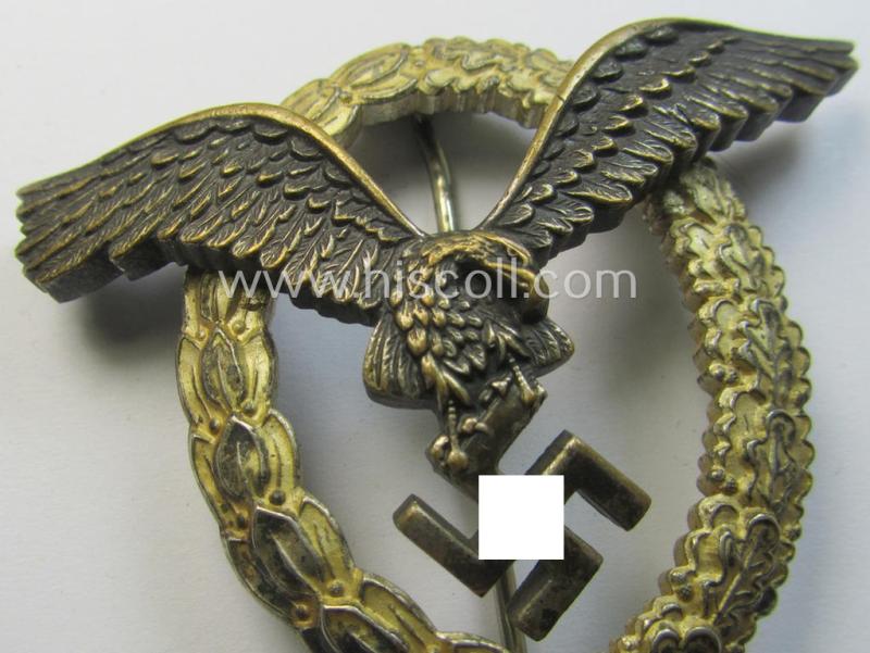 WH (Luftwaffe) war-badge (ie. 'LW-Flugzeugführer-Abzeichen' or: pilots'-war-badge) by the 'Berg & Nolte'-company